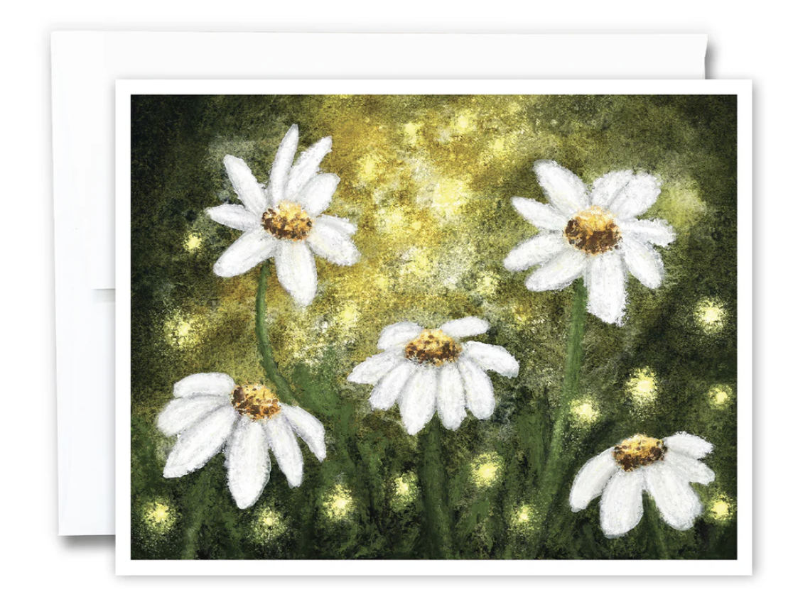 Daisies And Fireflies Greeting Card