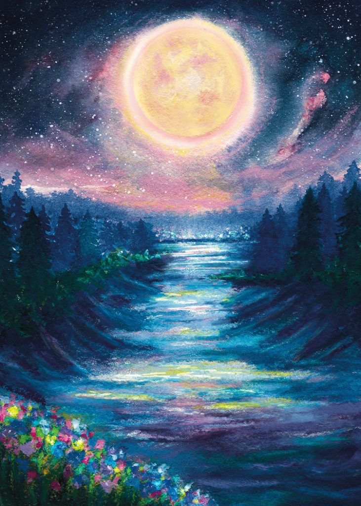 strawberry moon painting