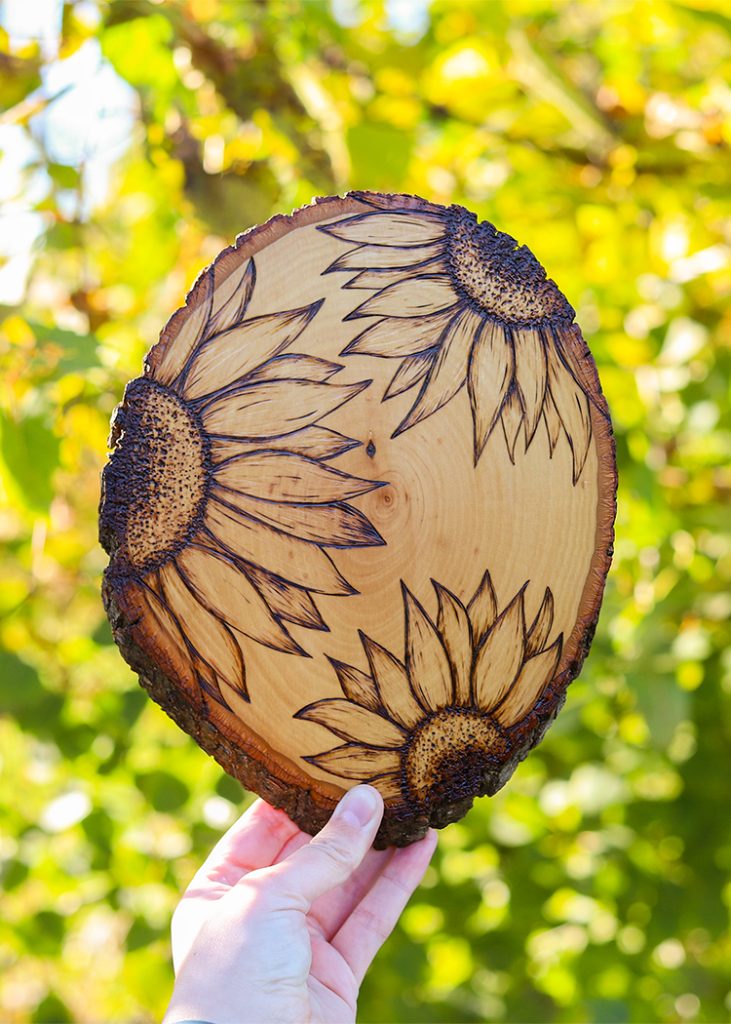 sunflower wood burning