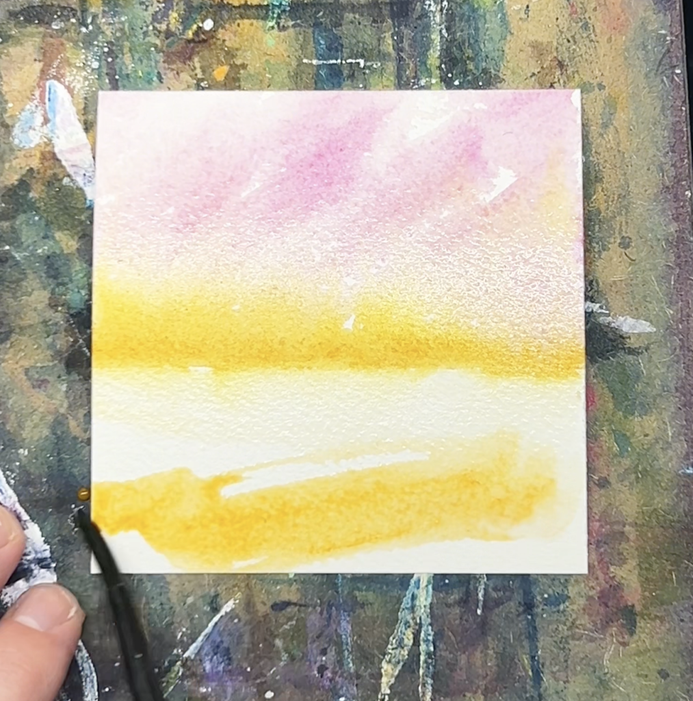watercolor sunflower landscape