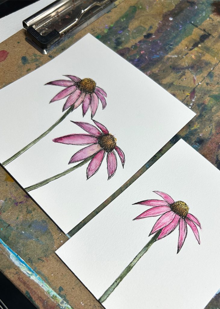 micron pens watercolor