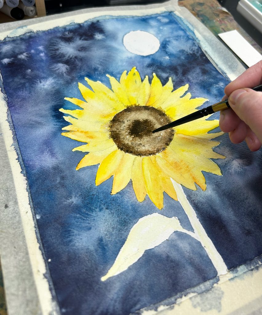 sunflower watercolor