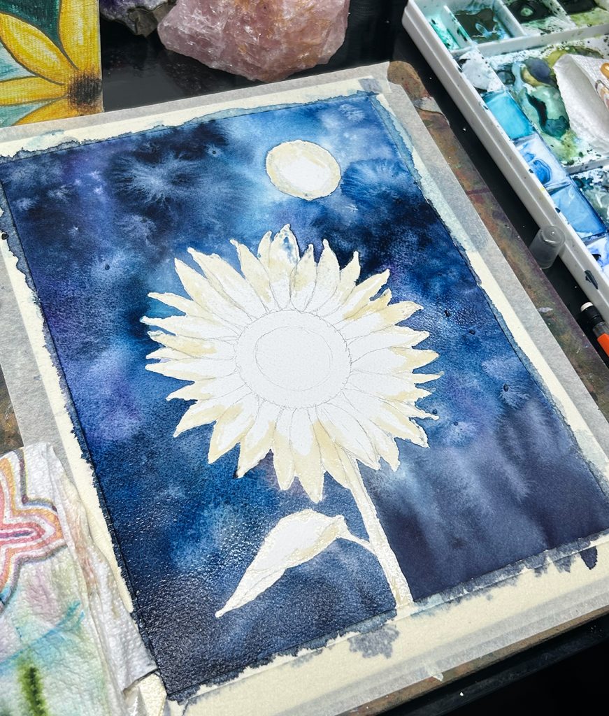 watercolor sunflower