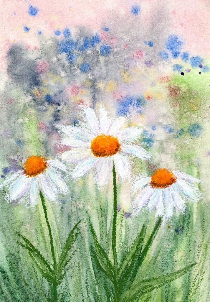 mixed media flower art