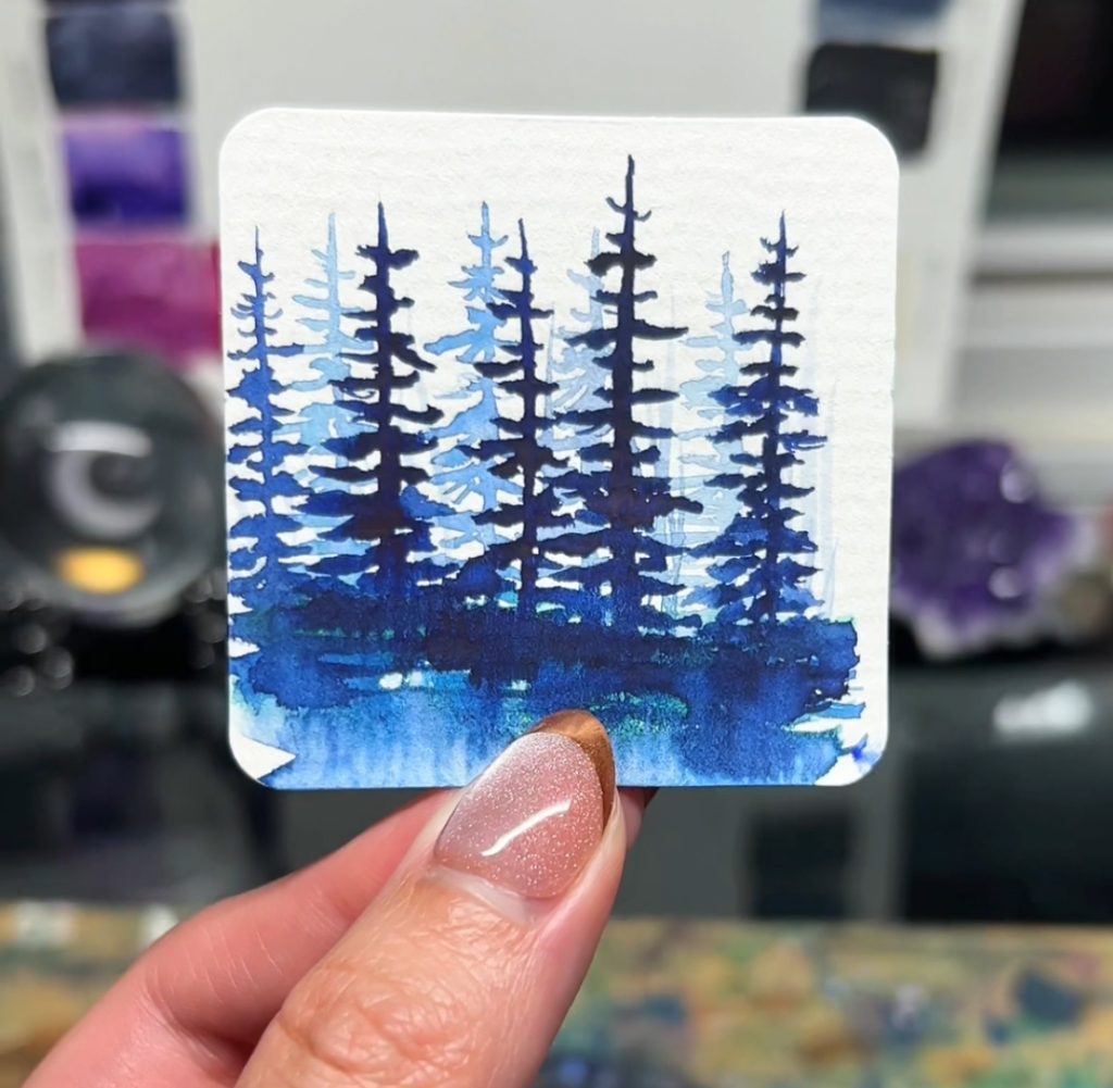 painting tiny watercolor paintings