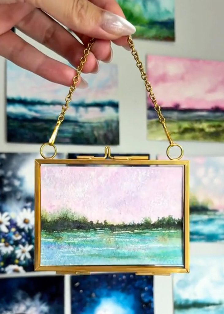 Gold Floating Frames For Mini Watercolor Paintings