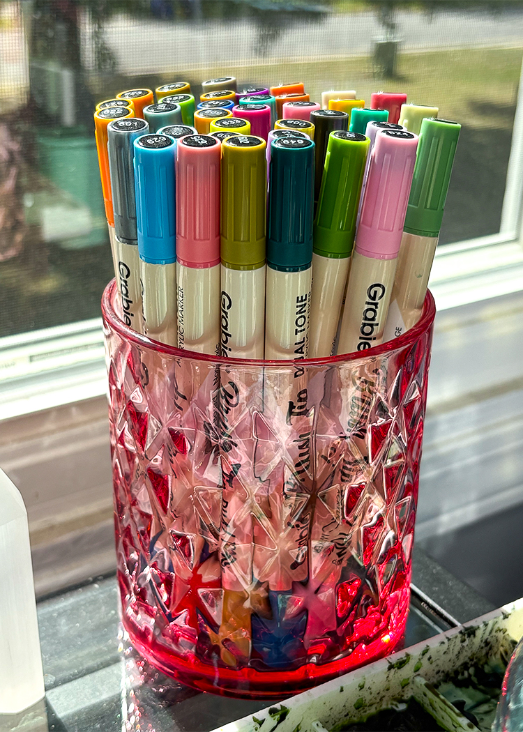 acrylic paint markers and watercolor art